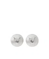 Vetements Fancy-v-button-clip-earrings In Silver