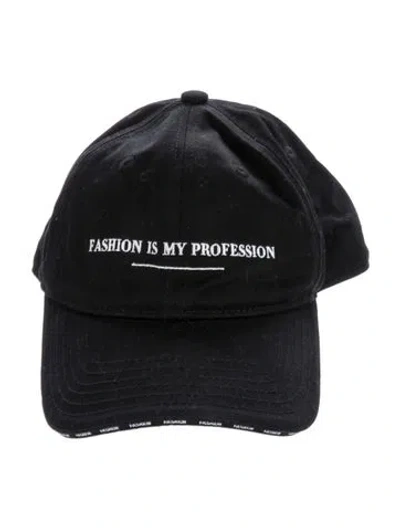Pre-owned Vetements 'fashion Is My Passion' Hat In Black