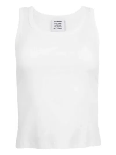 Vetements Fine-ribbed Tank Top In White