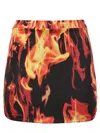 Vetements Fire Mini Skirt In Orange