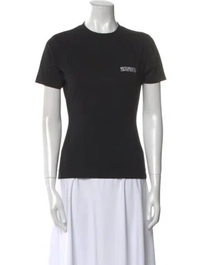 Pre-owned Vetements Fitted Graphic Print T-shirt In Black