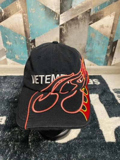 Pre-owned Vetements Flames Cap In Black