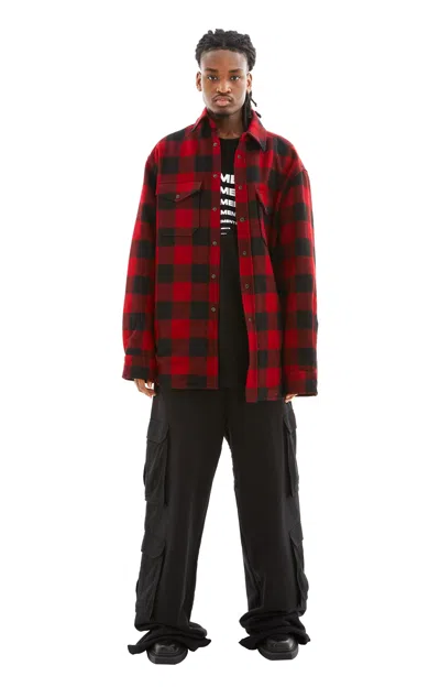 Vetements Flannel Shirt In Red/black Check