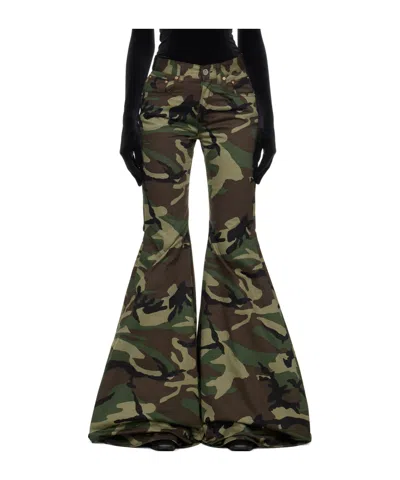 VETEMENTS FLARED CAMOUFLAGE PATTERN CASUAL PANTS