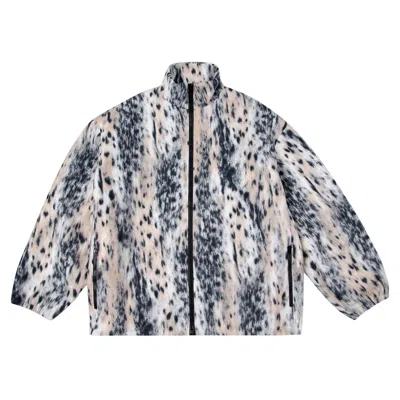 Pre-owned Vetements Fleece Zip Up Jacket 'snow Leopard' | White | Men's Size Xl