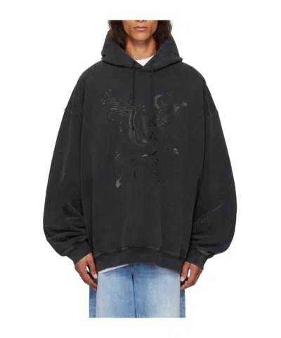 Vetements Flying Unicorn Hooded Hoodie In Black