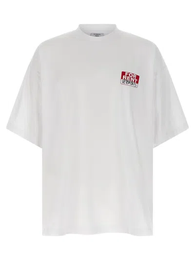 Vetements For Rent T-shirt In White
