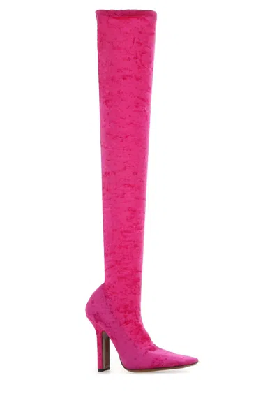 VETEMENTS FUCHSIA CHENILLE BOOTS