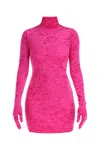 VETEMENTS FUCHSIA CHENILLE MINI DRESS