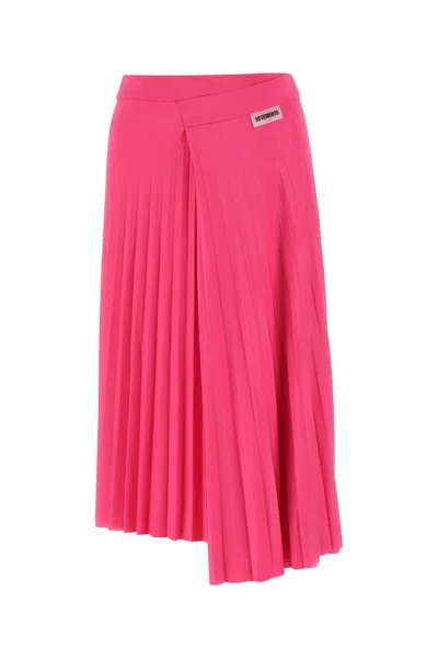 Vetements Fuchsia Stretch Polyester Skirt In Pink