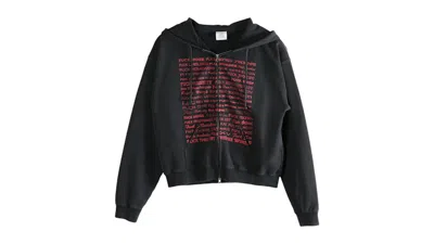 Pre-owned Vetements Fuck Fitted Zipup Hoodie In Washed Black