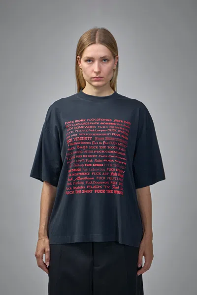Vetements Fuck Regular T-shirt In Blue