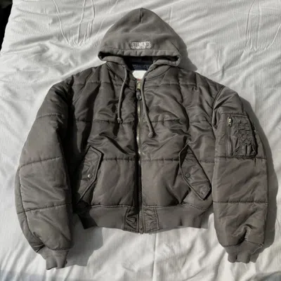 Pre-owned Vetements Fw17  Hooded Bomber Jacket - S In Grey