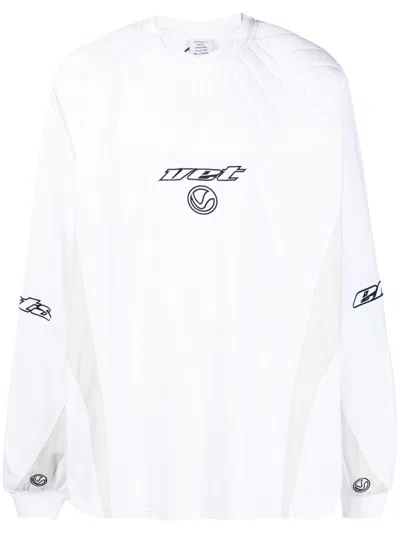 Vetements Gamer Padded-detail T-shirt In White