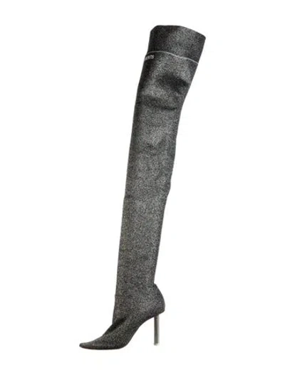 Pre-owned Vetements Glitter Sock Boots In Blue