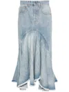 Vetements Blue Flared Denim Midi Skirt In Blau