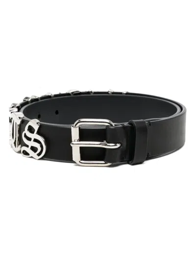 Vetements Gothic Logo Belt In Black