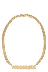 Vetements Gothic Logo Charms Necklace In Gold