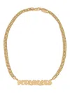 Vetements Gothic Logo Charms Necklace In Gold