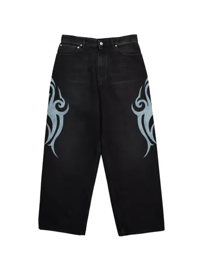 Vetements Graffiti Baggy Jeans In Black