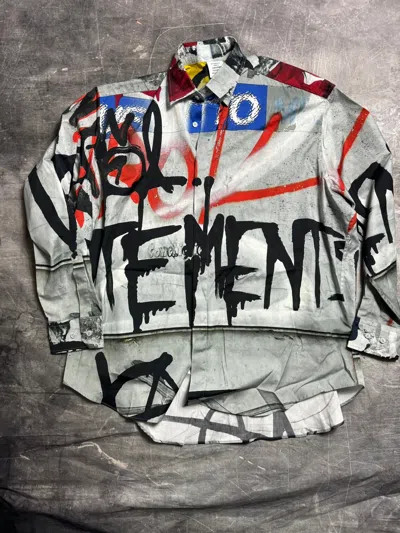 Pre-owned Vetements Graffiti Button Up Shirt In Multicolor