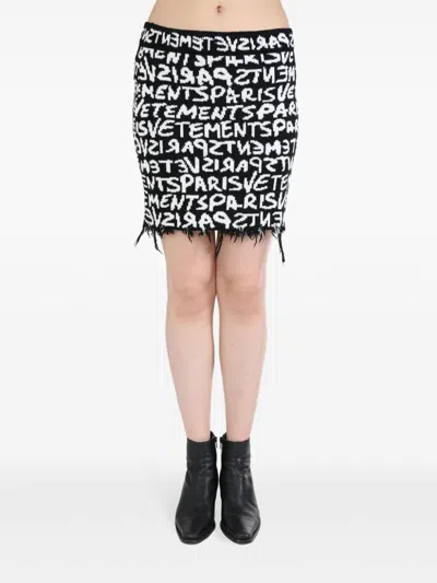 VETEMENTS GRAFFITI MONOGRAM SKIRT
