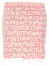 Vetements 'printed Monogram' Elastic Waistband Skirt With Frayed Hem In Pink