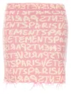 Vetements 'printed Monogram' Elastic Waistband Skirt With Frayed Hem In Pink