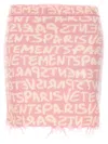 Vetements 'printed Monogram' Elastic Waistband Skirt With Frayed Hem In Pink
