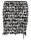 Vetements Paris Monogram High-waisted Mini Skirt In White/black