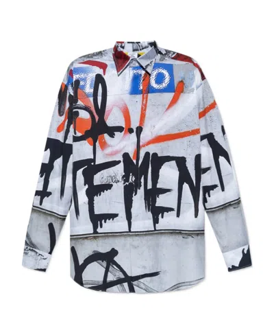Vetements Graffiti-print Shirt In Gray