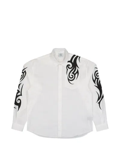 Vetements Graffiti Printed Shirt In White