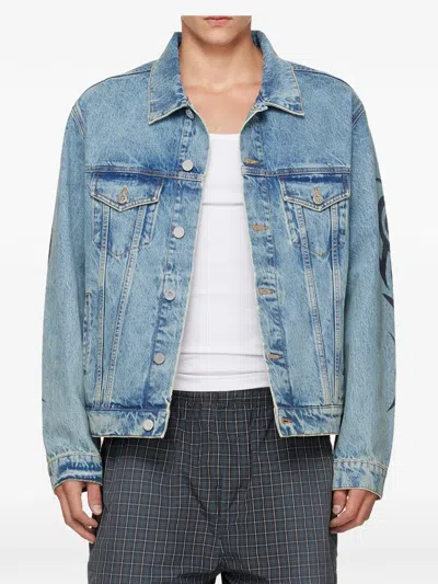 Vetements Blue Graffiti Denim Jacket