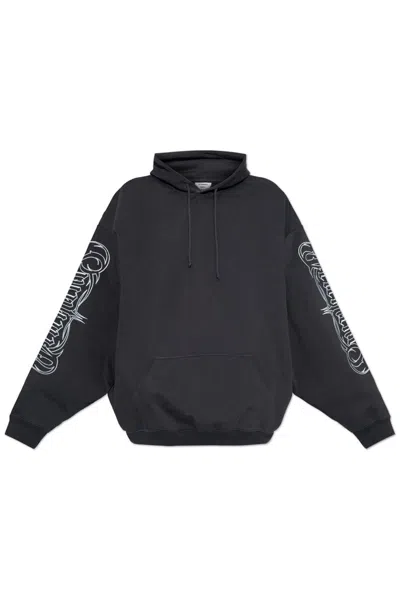 Vetements Logo-print Hoodie In Navy