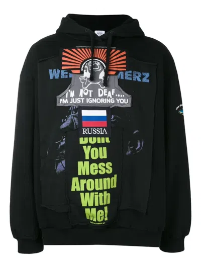 Vetements Graphic Hoodie In Black