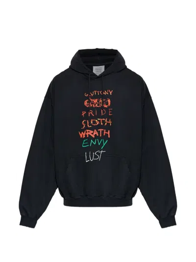 Vetements Graphic Hoodie In Black