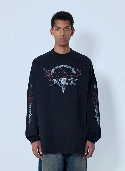Vetements Graphic-print Long-sleeved T-shirt In Black