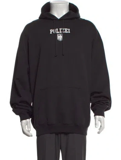Pre-owned Vetements Graphic Print Crew Neck Hoodie In Black/grey