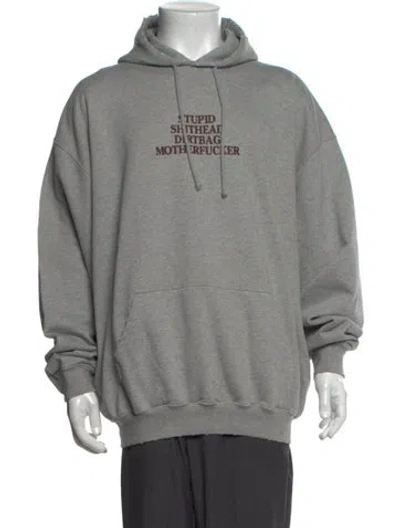 Pre-owned Vetements Graphic Print Crew Neck Hoodie W/ Tags In Grey