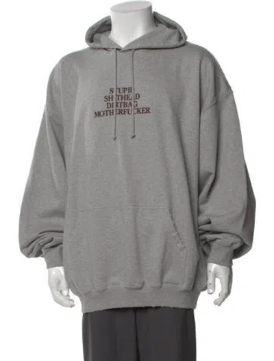 Pre-owned Vetements Graphic Print Crew Neck Hoodie W/ Tags In Grey