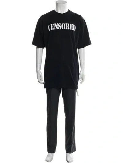 Pre-owned Vetements Graphic Print Crew Neck T-shirt In Black