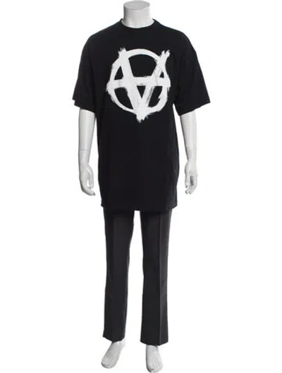 Pre-owned Vetements Graphic Print Crew Neck T-shirt In Black