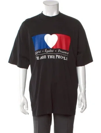 Pre-owned Vetements Graphic Print Crew Neck T-shirt In Black