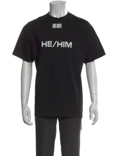 Pre-owned Vetements Graphic Print Crew Neck T-shirt In Black