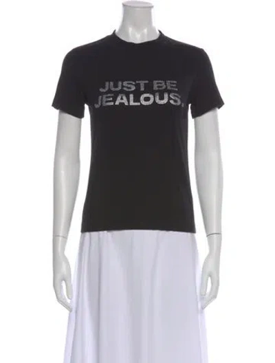 Pre-owned Vetements Graphic Print Crew Neck T-shirt In Black