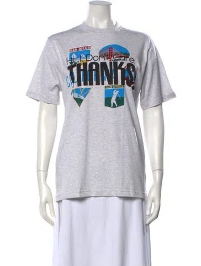 Pre-owned Vetements Graphic Print Crew Neck T-shirt In Grey