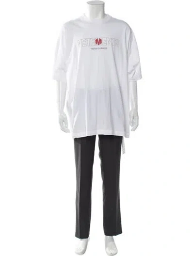 Pre-owned Vetements Graphic Print Crew Neck T-shirt In White