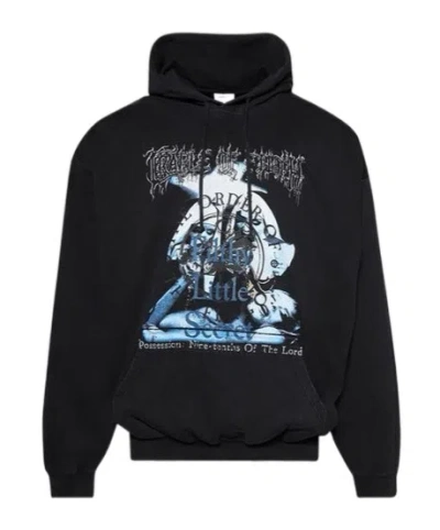 Vetements Graphic-print Hoodie In Black
