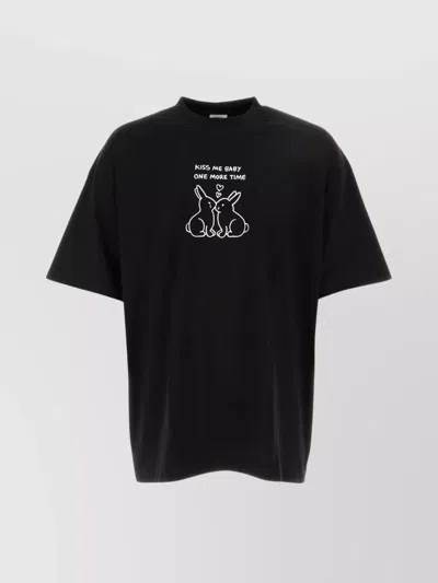 Vetements Graphic Print Oversize T-shirt In Black