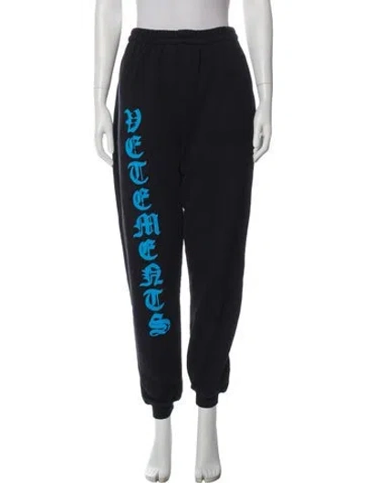 Pre-owned Vetements Graphic Print Sweatpants In Blue